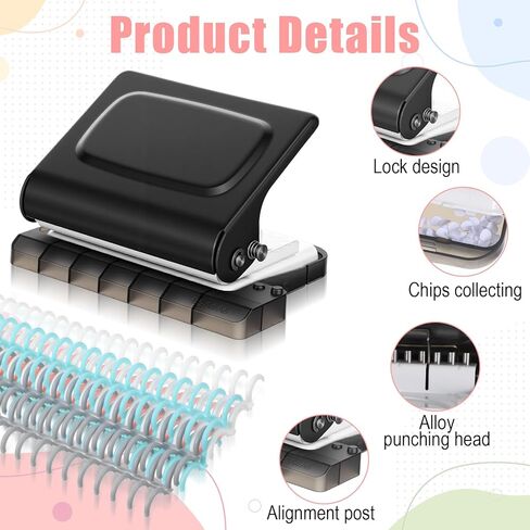 ماكينة تجليد ذات 10 فتحات رمادية للمخطط مع 20 قطعة من أشواك التجليد المشطية، وملفات ربط حلزونية بلاستيكية، 30 فتحة على A4، و20 فتحة على A5، و26 فتحة على B5، وسعة 10 ورقات in Kuwait