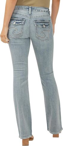 Silver Jeans Co. Women's Suki Mid Rise Curvy Fit Bootcut Jeans, Med Wash, 24W x 31L in Saudi Arabia