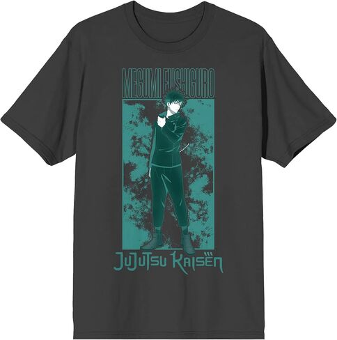 Bioworld Jujutsu Kaisen Megumi Fushigoro Adult Charcoal Crew Neck Short Sleeve T-Shirt in Saudi Arabia