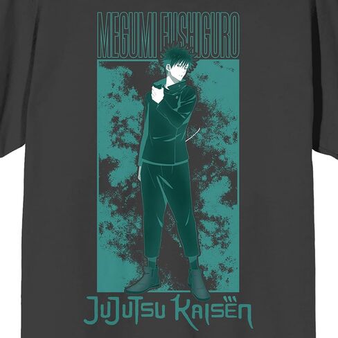 Bioworld Jujutsu Kaisen Megumi Fushigoro Adult Charcoal Crew Neck Short Sleeve T-Shirt in Saudi Arabia