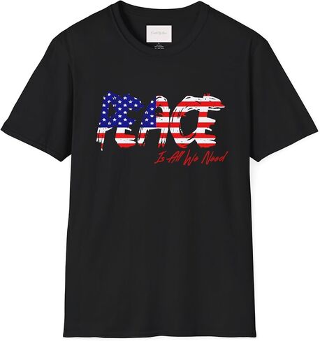 Peace Flag Graphic T-Shirt | Flag Typography, Distressed USA Design in Saudi Arabia