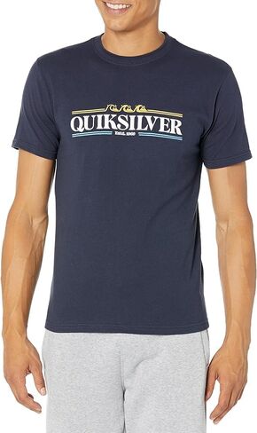تي شيرت Quiksilver ذو الشعار الكبير (الولايات المتحدة، Alpha، X-Large، عادي، عادي، أزرق داكن) in Saudi Arabia