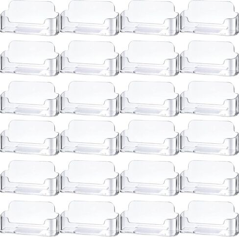 Business Card Holder for Desk, Acrylic Business Card Holder Clear Business Card Display Desk Business Card Holder Card Stand for Office Supplies, Office Desktop (24 Pieces) in Kuwait