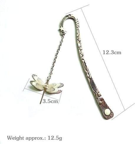 Silver Glow in The Dark Feather Metal Bookmark, Luminous Retro Feather Bookmark Glow in The Dark, Ideal Gift for Reader, Teachers, Adults,Book Covers and Book Accessories,Office Supplies (Dragonfly) in Kuwait