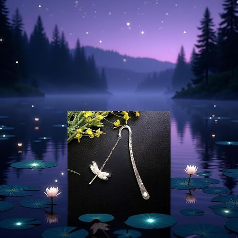 Silver Glow in The Dark Feather Metal Bookmark, Luminous Retro Feather Bookmark Glow in The Dark, Ideal Gift for Reader, Teachers, Adults,Book Covers and Book Accessories,Office Supplies (Dragonfly) in Kuwait