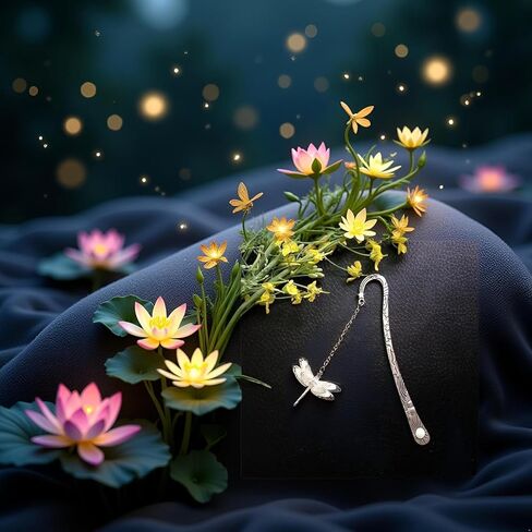 Silver Glow in The Dark Feather Metal Bookmark, Luminous Retro Feather Bookmark Glow in The Dark, Ideal Gift for Reader, Teachers, Adults,Book Covers and Book Accessories,Office Supplies (Dragonfly) in Kuwait