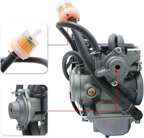 Priprilod Carburetor 15001-1433 15003-1602 15004-0020 15011-0120 15011-0121 Compatible with 2008-2012 1988-2007 Kawasaki Ninja 250R EX250J Replacement Kit with Fuel Lines, Tee Connector & Gaskets in Saudi Arabia