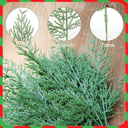 30PCS Evergreen Fake Pine Needles Picks, Artificial Pine Branches for Christmas Tree Filler, Christmas Greenery Stems DIY Accessories for Wreath Making Supplies Holiday Decor in Kuwait