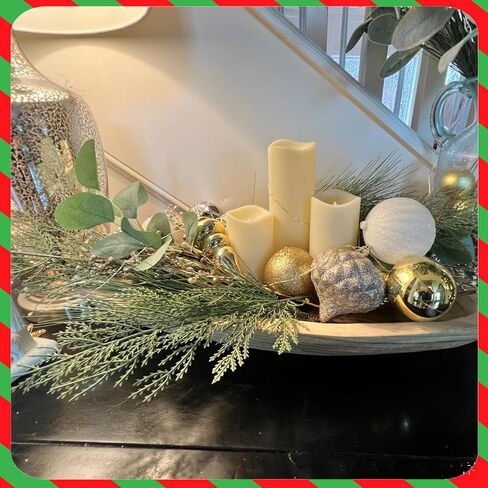 30PCS Evergreen Fake Pine Needles Picks, Artificial Pine Branches for Christmas Tree Filler, Christmas Greenery Stems DIY Accessories for Wreath Making Supplies Holiday Decor in Kuwait