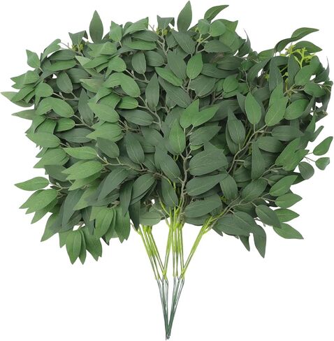 20Pcs Italian Ruscus Greenery, 23" Artificial Greenery Stems Silk Green Leaves, Greenery Decoration for Centerpieces Wedding Arch Flower Bouquet Table Room Wall Decor in Saudi Arabia