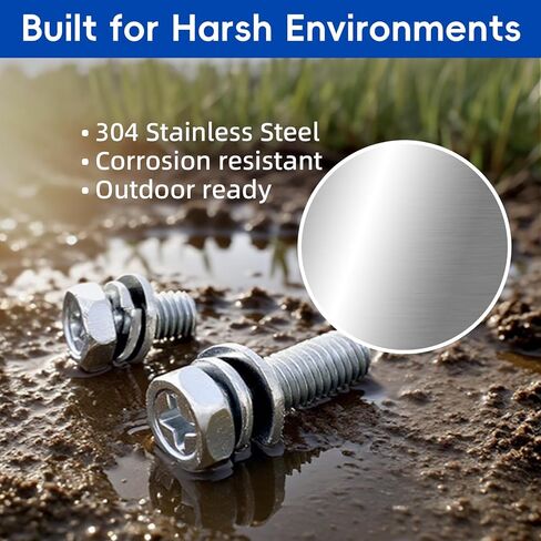 12 حزمة M6 × 25 مم من البراغي والصواميل الطرفية لبطارية الدراجة النارية طويلة جدًا ومسامير من الفولاذ المقاوم للصدأ مع صواميل مستطيلة لاستبدال طرف بطارية مولد جت سكي ATV in Kuwait