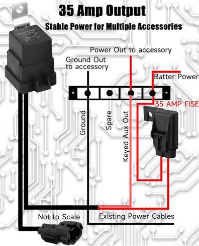4 Stud Keyed Power Busbar Bus Bar Fit for Honda Talon Accessories, 35 Output AMP Replace PCS-S2-KBUS Battery Mount with 4 Self Tapping Screw in Kuwait