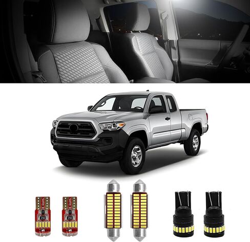 Super Bright 6000K White LED Interior Lights Compatible With 2016-2022 Toyota Tacoma Replacement Bulbs Map Lights + Dome Lights + Reverse Lights + License Plate Lights (9PCS) in Saudi Arabia