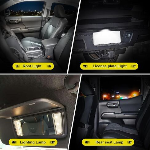 Super Bright 6000K White LED Interior Lights Compatible With 2016-2022 Toyota Tacoma Replacement Bulbs Map Lights + Dome Lights + Reverse Lights + License Plate Lights (9PCS) in Saudi Arabia
