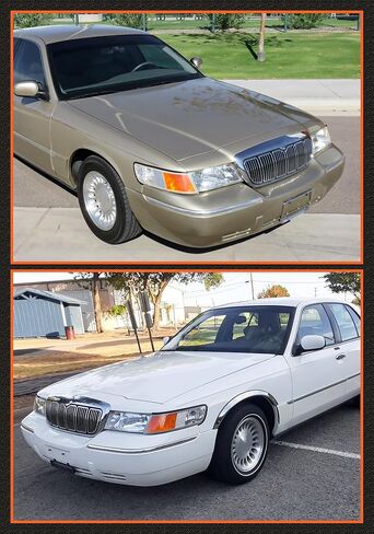 1998-2002 Mercury Grand Marquis Headlight Assembly for 98 99 00 01 02 Mercury Grand Marquis Chrome Housing Headlamp with Clear Lens Amber Reflector Left+Right Pairs(Not included Bulbs) in Kuwait