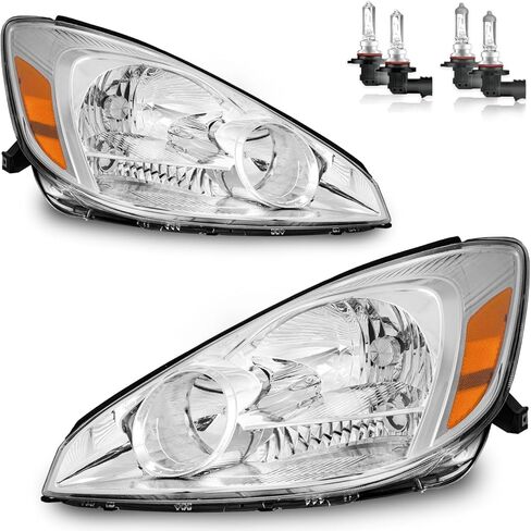 Headlights Assembly for 2004 2005 Toyota Sienna Minivan (All Trims: CE, LE, XLE, Limited) & Cargo Van Halogen Headlamp Replacement, High/Low Beam W/Bulbs, Driver & Passenger Side in Kuwait