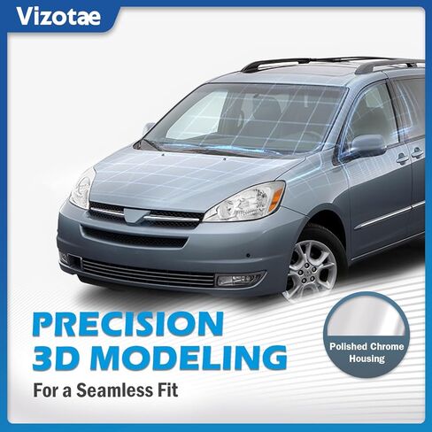 Headlights Assembly for 2004 2005 Toyota Sienna Minivan (All Trims: CE, LE, XLE, Limited) & Cargo Van Halogen Headlamp Replacement, High/Low Beam W/Bulbs, Driver & Passenger Side in Kuwait