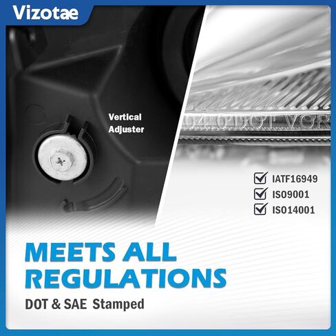 Headlights Assembly for 2004 2005 Toyota Sienna Minivan (All Trims: CE, LE, XLE, Limited) & Cargo Van Halogen Headlamp Replacement, High/Low Beam W/Bulbs, Driver & Passenger Side in Kuwait