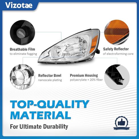 Headlights Assembly for 2004 2005 Toyota Sienna Minivan (All Trims: CE, LE, XLE, Limited) & Cargo Van Halogen Headlamp Replacement, High/Low Beam W/Bulbs, Driver & Passenger Side in Kuwait