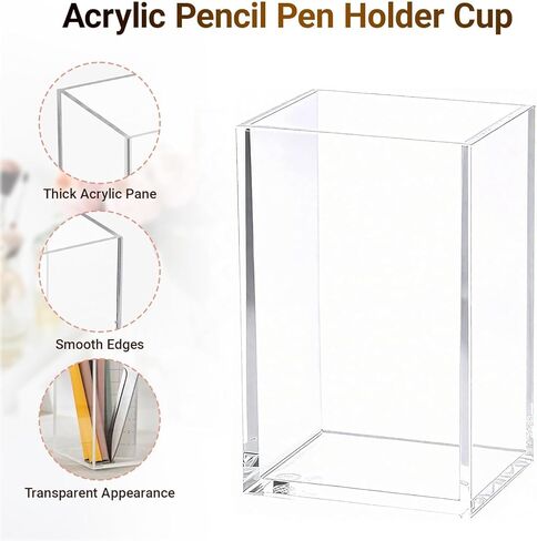 3 Pcs Acrylic Pen Pencil holder and Sticky Note Holder,Clear Desk Organizer,Desk Accessories for Office School Home in Kuwait