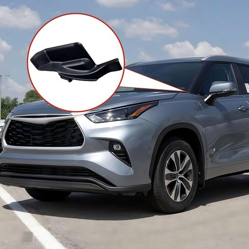 سائق الجانب ممسحة زجاج أمامي غطاء القلنسوة لتويوتا هايلاندر 2014-2019 ممسحة القلنسوة غطاء لوحة الكسوة استبدال 53866-0E100 1 قطعة أسود in Kuwait