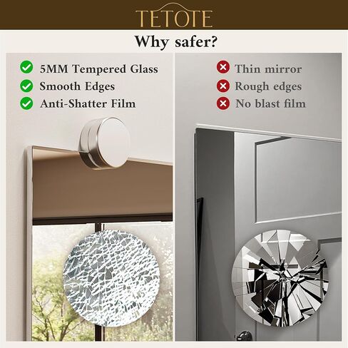 TETOTE Home Gym Mirror 65" x 22", Fitness, Wall Mounted for Garage, Bedroom, Oversized Frameless Mirror in Kuwait