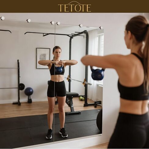 TETOTE Home Gym Mirror 65" x 22", Fitness, Wall Mounted for Garage, Bedroom, Oversized Frameless Mirror in Kuwait