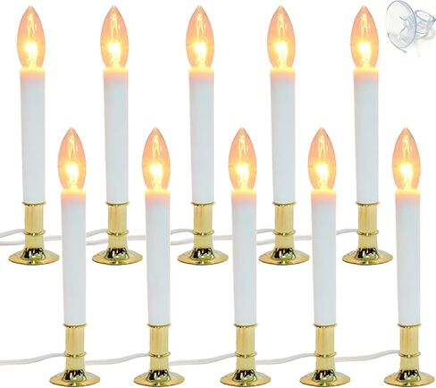 8PK Electric Window Candle Lights - Pewter Plated Base, Dusk to Dawn Auto On/Off, Fireless Safe Warm White Lamp for Holiday Home Decor in Saudi Arabia