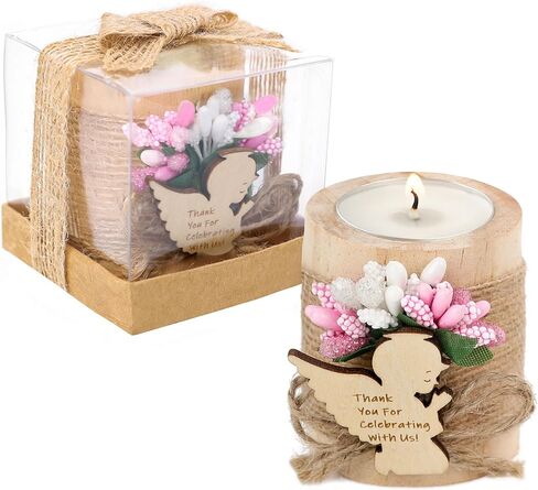 50 قطعة من حوامل شموع الشاي الخشبية، هدية تعميد الفتيات، هدايا حفلات أعياد ميلاد الأطفال، معمودية البالغين، هدايا الضيوف التي تكشف عن الجنس مع علامات مخصصة. (وردي-50) in Kuwait