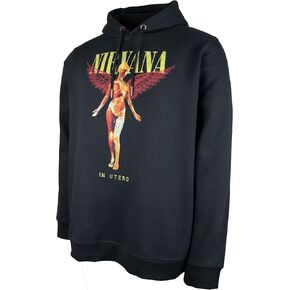 Amplified Unisex Adult In Utero Nirvana Hoodie (L) (Black) in Saudi Arabia