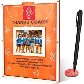 Basketball Frame Coach Gift with 13 Basketball Wood Chips Signature Pen for Women Men Team Player Hockey Cheer Coach Graduation Coach Frame Gifts ThanksCoach Gift in Kuwait