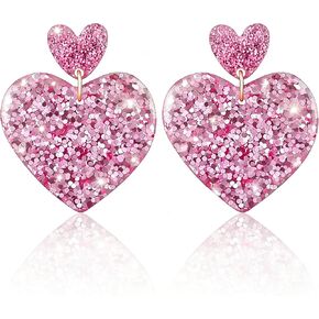 Dangle Earrings for Women, Red Pink Heart Earrings as Valentine's Day Gifts, Candy Cane Flamingo Earring for Christmas Party Holiday Cosplay Brithday in Kuwait