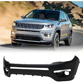 PENSUN Front Bumper Kit for 2017-2021 Jeep Compass Limited Latitude Sport - with Bumper Grille, DRL Fog Lights, OE# 68499103AA in Kuwait
