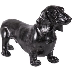 Decorative Dachshund Statue, Black Hand-Painted, 14.57 x 7.48 x 3.94 inches, Fade-Resistant Resin in Saudi Arabia