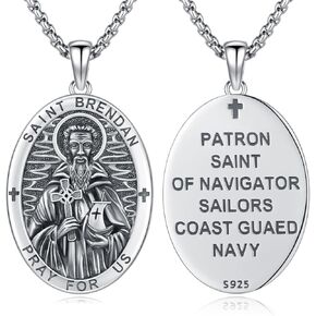 Gold Saint Raphael Necklace 925 Sterling Silver St Raphael the Archangel Pendant Necklaces,Gold Plated Patron Saint Raphael Medal Amulet Jewelry for Men with 22+2 in Chain in Kuwait