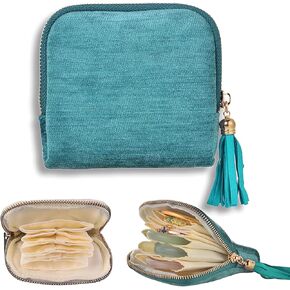 Small Travel Jewelry Case Organizer with Compartments Portable Zipper Jewelry Pouch Bag Gifts for Women Girls, Velvet Jewelry Holder for Earrings Rings Necklaces in Kuwait