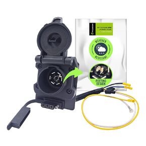 TREGEN 46101 Dual-Output 4-Way Flat Vehicle-Side to 7-Way RV Blade Trailer Wiring Adapter, Fully Gel-Sealed on Both Ends, Tinned Brass terminals, Enlarged Flip Cover, Longer Cable, Dust Cover in Saudi Arabia