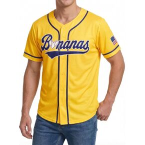 Baseball Button Up Shirt for Men Quick-Dry Graphic Baseball Game Day Fan Jersey Short Sleeve Tops in Kuwait