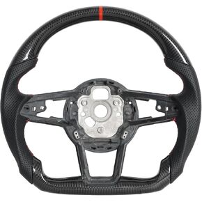 Real Carbon Fiber Steering Wheel for Audi R8 2016-2022 D-shaped Flat-bottom Nappa Perforated Leather Steering Wheel for Audi TT 15-19 TTS 16-19 TT RS 2017 in Kuwait