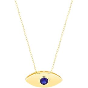 GELIN 14k Solid Gold Evil Eye with Diamond Sapphire Necklace for Women in Kuwait