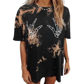 Avanova Women Graphic Letter Print Oversized T Shirt Short Sleeve Casual Summer Loose Fit Tee Top in Kuwait