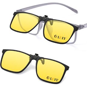 مشبك LUFF مستقطب/للرؤية الليلية على النظارات الشمسية/نظارات قصر النظر للقيادة باللون الأسود والأصفر in Kuwait