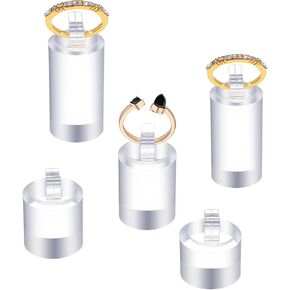 5 Pack Clear Ring Display Stand, Acrylic Ring Display Holder, Cylinder Jewelry Stand Organizer for Wedding Engagement Rings, Sturdy Solid Showcase for Photography Boutique Cosmetic Crafts in Kuwait