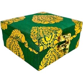 LOVENSPIRE 4 Piece Small Gift Box with Gota Patti Work Brocade Shagun Jewelry Box Indian Traditional Wedding Sweet Box Designer Fabric Box for Housewarmings, Christmas, Return Gift in Kuwait