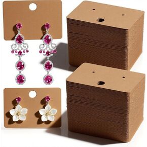 200 Pcs Earring Display Cards - 4.5X3.2cm Kraft Paper Earring Cards Holder Tags Hanging Earrings Card for Earrings Jewelry Display Ear Studs in Kuwait
