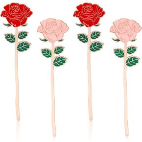 4 PCS Rose Bookmark Gift, Metal Book Page Holder for Reading Lovers, Cute Bookmarks for Mother's Day, Valentine's Day, Teacher's Day, Thanksgiving, Birthday Gift (Multicolor) in Kuwait