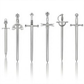 6 قطع من سبائك الزنك سيوف صغيرة لوازم حرفية سيوف فضية عتيقة سكين المرجعية دلايات لصنع المجوهرات سيوف معدنية صغيرة سحر للرجال سيوف صغيرة عتيقة سحر سكين المرجعية in Kuwait