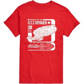 ستار تريك - Voyager Schematic - تي شيرت رجالي برسومات قصيرة الأكمام in Kuwait