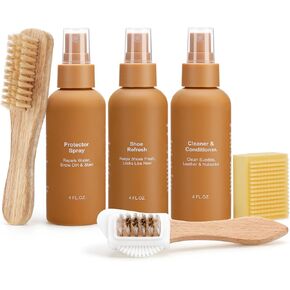 Suede and Nubuck Cleaner Kit, 5-in-1 Shoe Care Kit with Protector Spray | Effective Suede Stain Remover and Water Repellent for Sheepskin, Leather, Suede Boots, Sneakers and Footwear in Kuwait