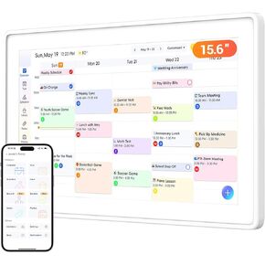 تقويم رقمي، تقويم إلكتروني لمخطط الحائط مقاس 15.6 بوصة ومخطط المهام، شاشة تفاعلية ذكية تعمل باللمس لجداول الأسرة، رائعة لتنظيم روتينك، يمكن تركيبها على الحائط والمكتب باللون الأبيض in Kuwait